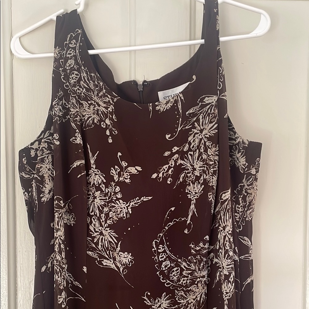 Studio I Brown and White Floral Dress